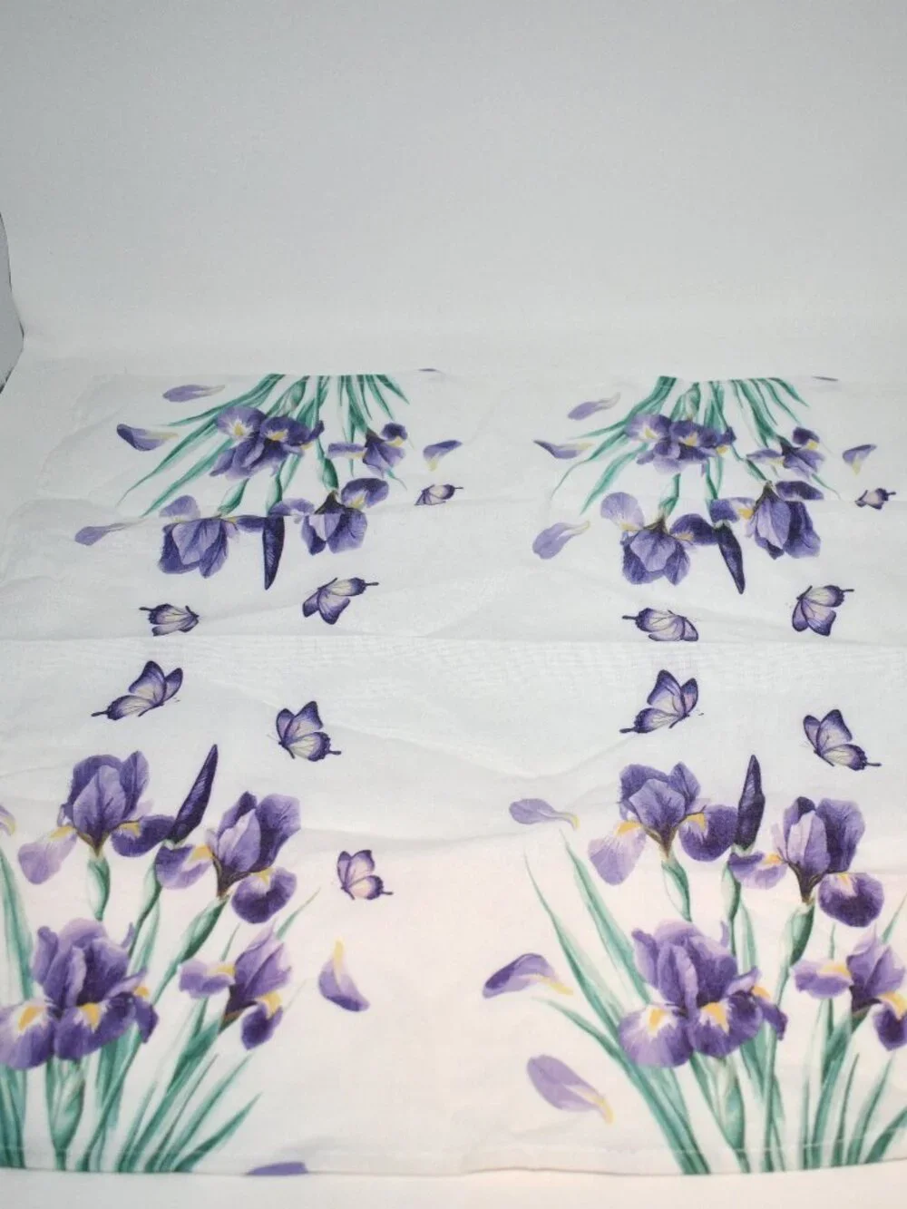 Set of 14 Purple Iris Butterfly Floral Cloth Napkins 18